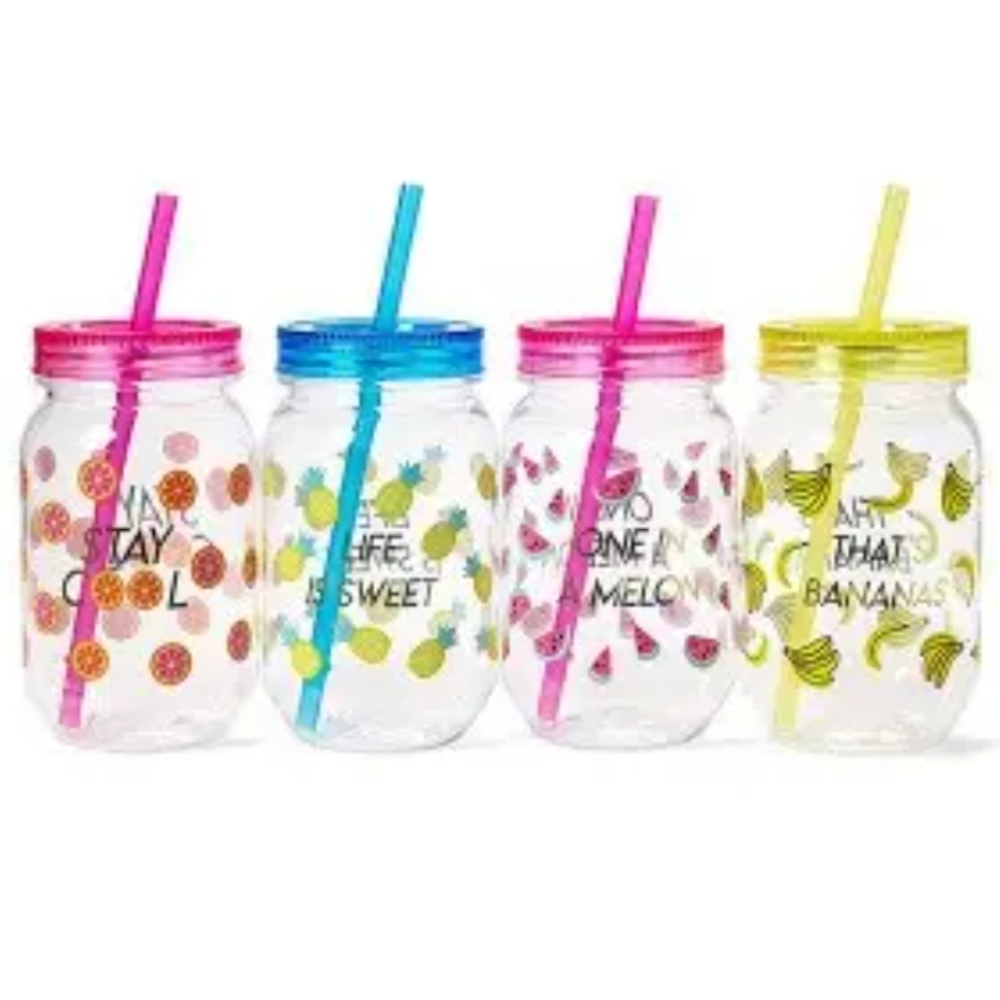 Posh & Pop Plastic Mason Jar Set